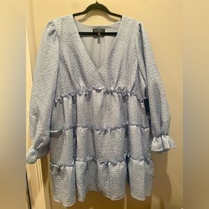 NWT Eloquii textured satin baby blue dress
